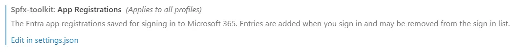 App Registrations setting