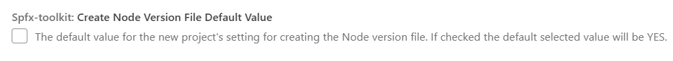 Create Node Version File Default Value setting