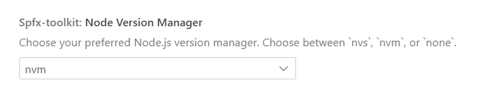 Node Version Manager setting