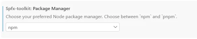 Package Manager setting
