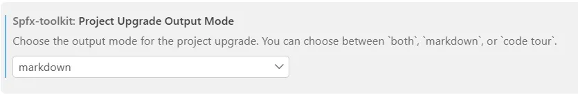 Project Upgrade Output Mode setting