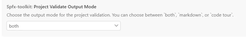 Project Validate Output Mode setting