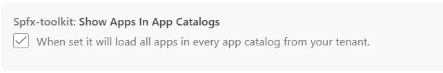 Show Apps In App Catalogs setting