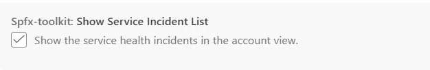 Show Service Incident List setting